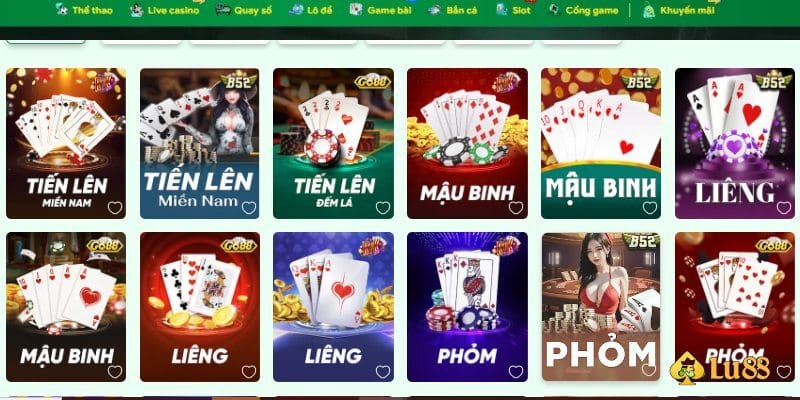 Hệ thống game bài 3d chất lượng, cuốn hút 